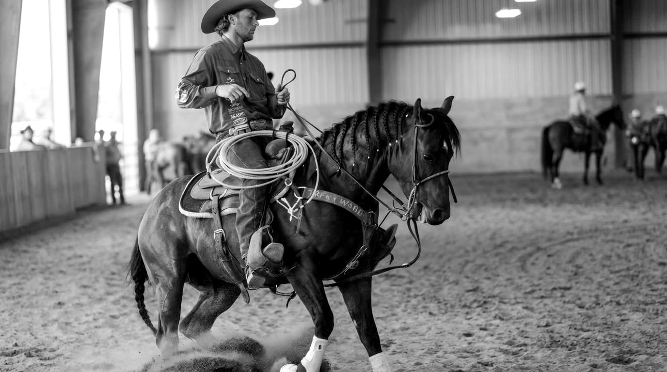 Jayde, B/W, portrait or action, arena behind
